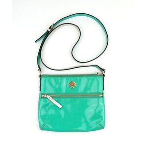 Kate Spade New York Green Patent Leather Crossbody Bag With Adjustable Strap & G